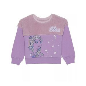 Little Girls Frozen Long Sleeve Sherpa Fleece Pullover Sweatshirt‎ Size 4
